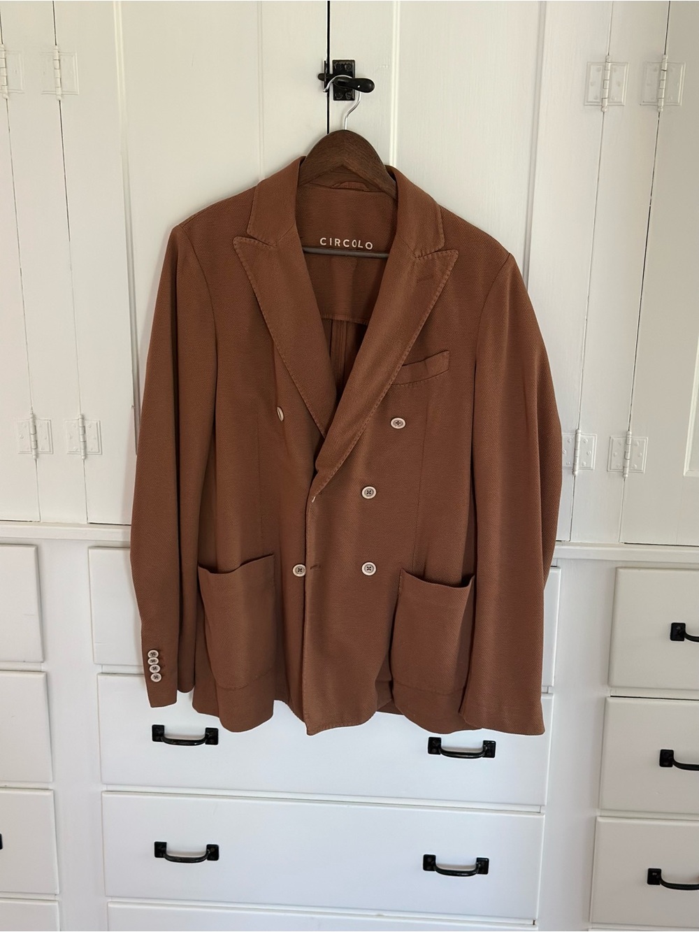 Circolo Double-Breasted Brown Blazer